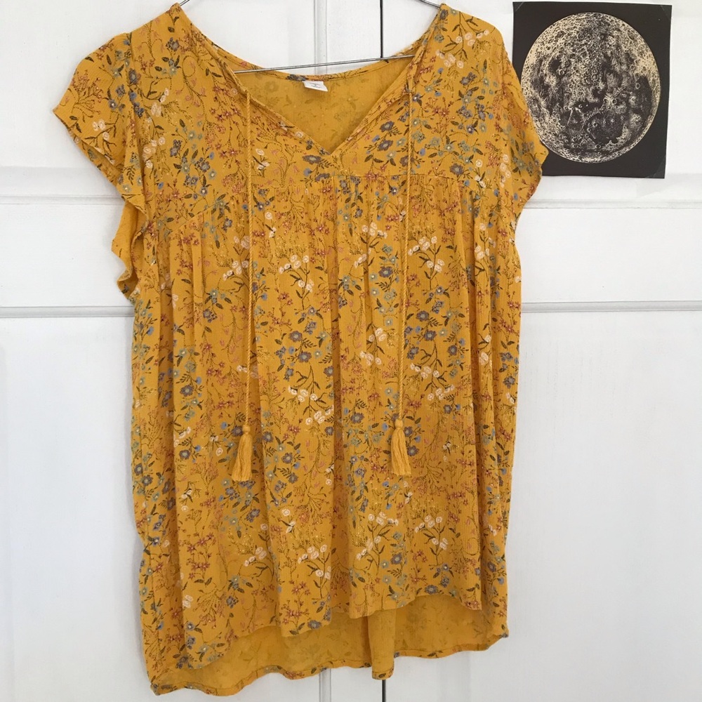 Old Navy Yellow Floral Top
